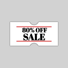 80 percent off sale promotion icon sticker 