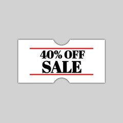 40 percent off sale promotion icon sticker 