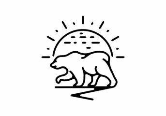 Line art illustration of wild bear