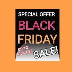 Special offer black Friday up to 100 off sale sticker