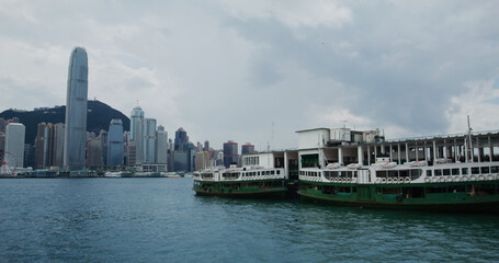 Fototapeta na wymiar Hong Kong ferry pier