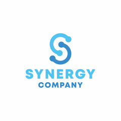 Letter S logo vector design technology emblem for company