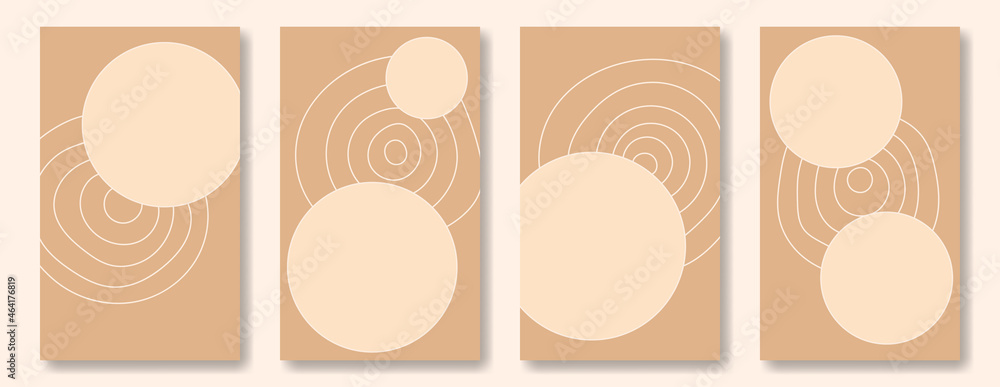 Poster set of vertical simple abstract social media posting templates with copy space for text or pictures.