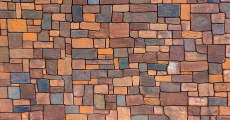 Brown brick wall Light middle and Blocks for background