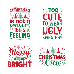 Christmas typography set , Christmas typography vector design template , ready for print  