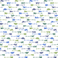 Abstract boho arrows graphic seamless ornament. Ethnic scandinavian design. Indigenous american