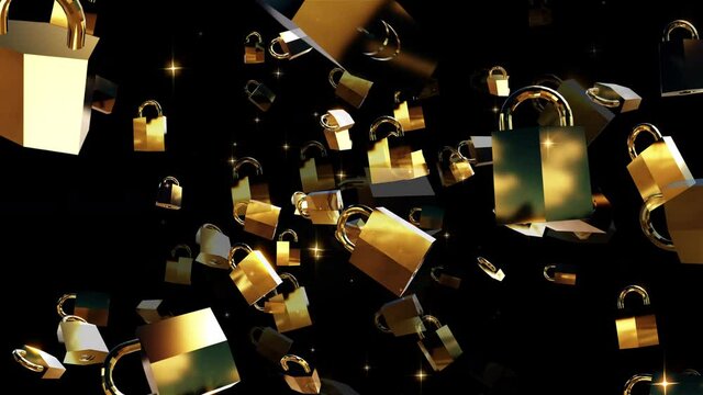 security lock particle loop animation