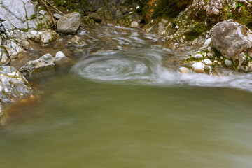 water whirl on a mountain river