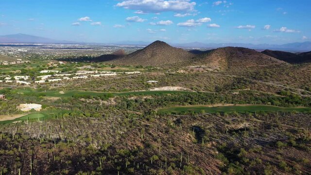 Starr Pass Golf resort at Tucson in Arizona. Aerial panning