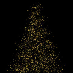 Naklejka na ściany i meble Falling Snow flakes golden pattern Holiday Vector