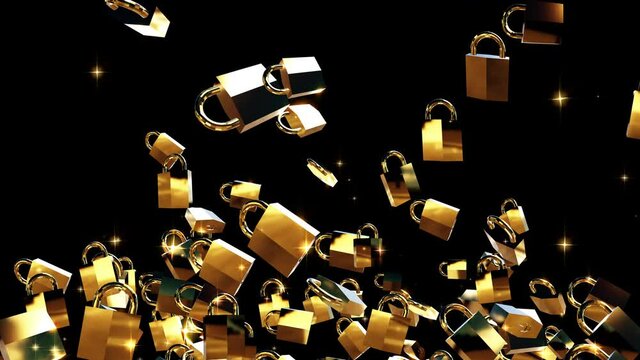security lock particle loop animation