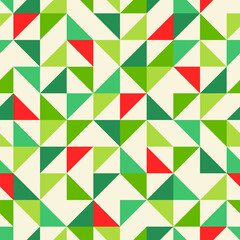 Red and green triangle seamless pattern for christmas and new year background.
