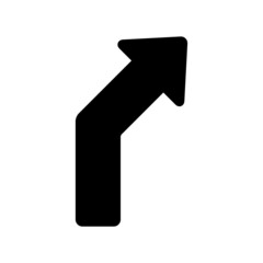 Sharp curve to right, traffic sign, Icon vector illustration