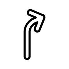 Obraz premium Sharp curve to right, traffic sign, Icon vector illustration