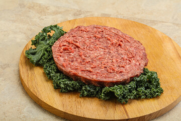 Raw beef burger cutlet for burger