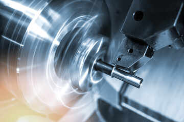 Machining parts on a lathe. A vice clamp the workpiece, which sharpens the cutter.