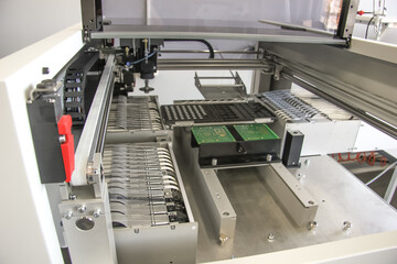 Factory for the electronic production. Technological process of soldering and assembly chip...