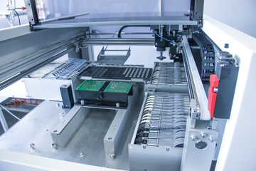 Factory for the electronic production. Technological process of soldering and assembly chip...