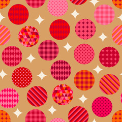 Red geometric with polka dot pattern for christmas and new year celebration.