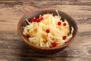 Sauerkraut with cranberry in the bowl