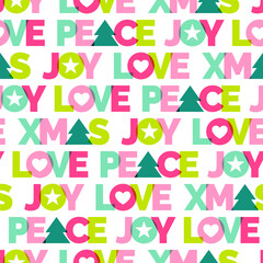 Cute typography seamless pattern for christmas background.
