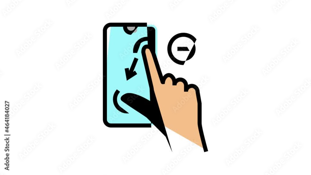 Poster zoom out gesture phone screen animated color icon. zoom out gesture phone screen sign. isolated on w