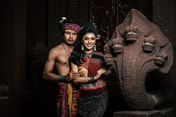 Young Actor and Actress wearing beautiful ancient costumes