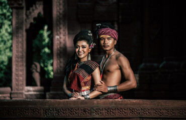 Young Actor and Actress wearing beautiful ancient costumes
