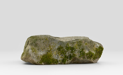 Fototapeta premium Isolated realistic rock in white background, 3d Rendering