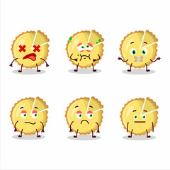Lemon tart cartoon character with nope expression