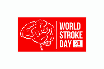 World stroke day mnemonic vector illustration.