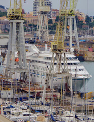 Stretching lengthening of Windstar luxury motor yachts cruiseships cruise ship liners in dry dock...