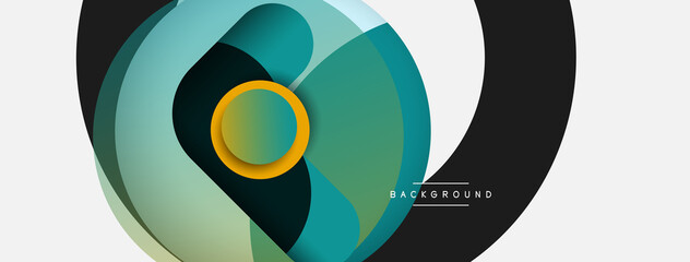 Vector round shapes circles minimal geometric background. Vector illustration for wallpaper banner background or landing page