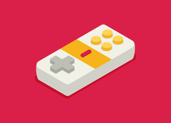Gaming isometric vector gamepad in flat style
