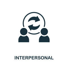Interpersonal icon. Monochrome sign from corporate development collection. Creative Interpersonal icon illustration for web design, infographics and more