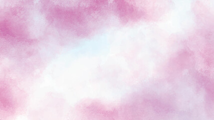 Fantasy light red, pink and white shades watercolor background. Aquarelle paint paper textured stain canvas element for text design, greeting card, template. Multicolor hand drawn illustration