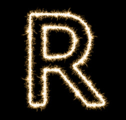 Letter R - Made out of sparkles