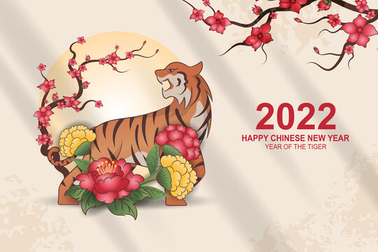 Happy Chinese new year 2022  illustration with minimalist classic design