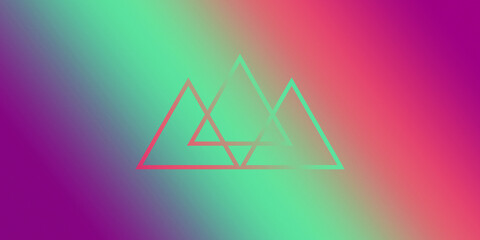 cool gradient background with triangles, modern logo, triangle shape , mountain pattern