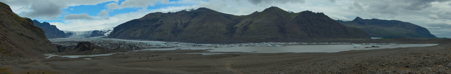 View of the glacier Skaftafellsjökull in Skaftafell National Park on Iceland, Europe
