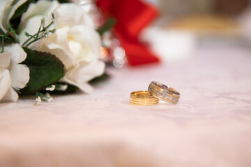 Brides wedding ring with diamond 