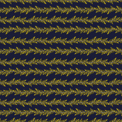 Seamless pattern branch leaves.Nature background horizontal strip plant