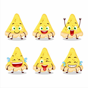Cartoon character of slice of cheese tart with smile expression