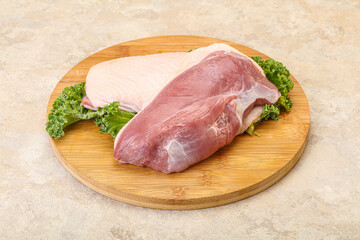 Raw duck breast for cooking