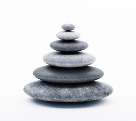 Obraz na płótnie Canvas Zen-like Stack of stones on isolated on white background