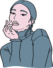 Illustration of a woman pose