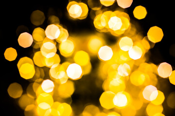 Blurred lights photo with. Abstract festive holidays background, bokeh effect. Christmas lights and...