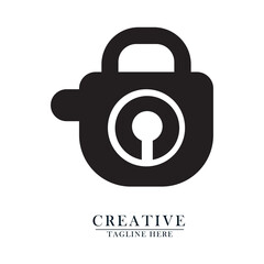 Black key icon logo illustration is simple and elegant