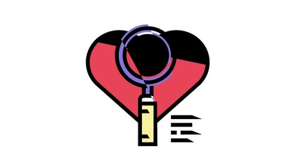 investigation of infidelity animated color icon. investigation of infidelity sign. isolated on white background