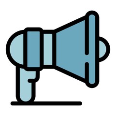Megaphone icon. Outline megaphone vector icon color flat isolated